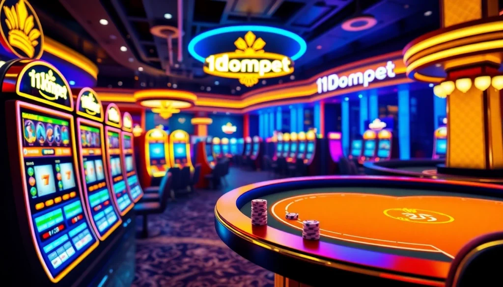 i1dompet immerses players in a thrilling online casino atmosphere filled with dynamic slot machines and engaging table games.