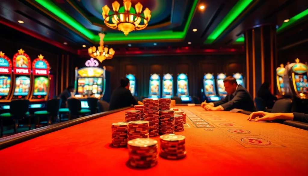 Discover the excitement of the bdg game login in a lively casino setting with players at the poker table.